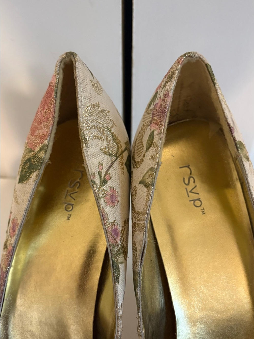 RSVP, Pearl-Embellished Floral Pointed-Toe Heels - Pink/Green, Size 11, NWOT - Picture 7 of 8